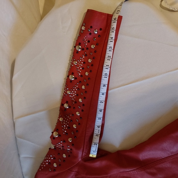 V Christian Red Faux Leather Moto Jacket. SIZE SMALL - Picture 6 of 16